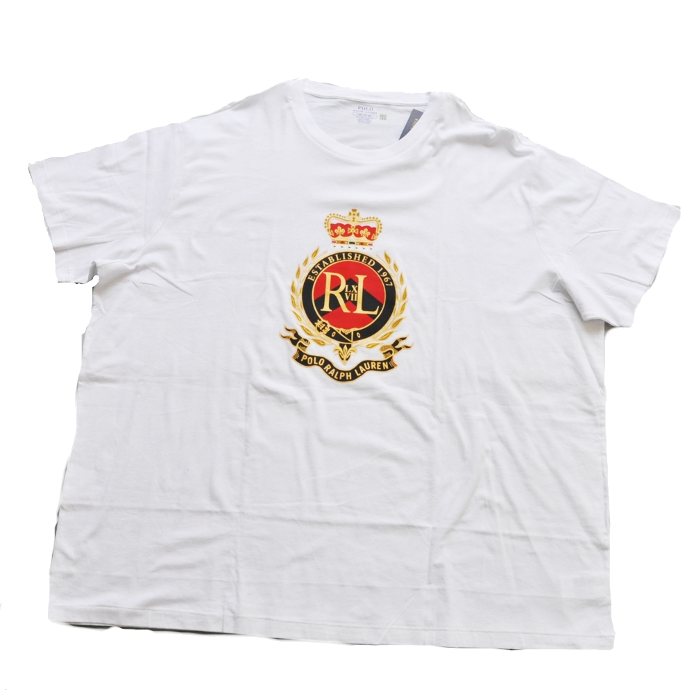 POLO RALPH LAUREN / ポロラルローレン BIG CROWN RL LOGO T-SHIRT WHITE 4XL