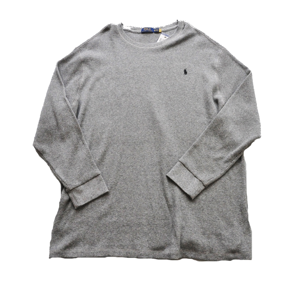 POLO RALPH LAUREN / ポロラルローレン ONE POINT PONY LOGO THERMAL LONG SLEEVE T-SHIRT GRAY 4XL