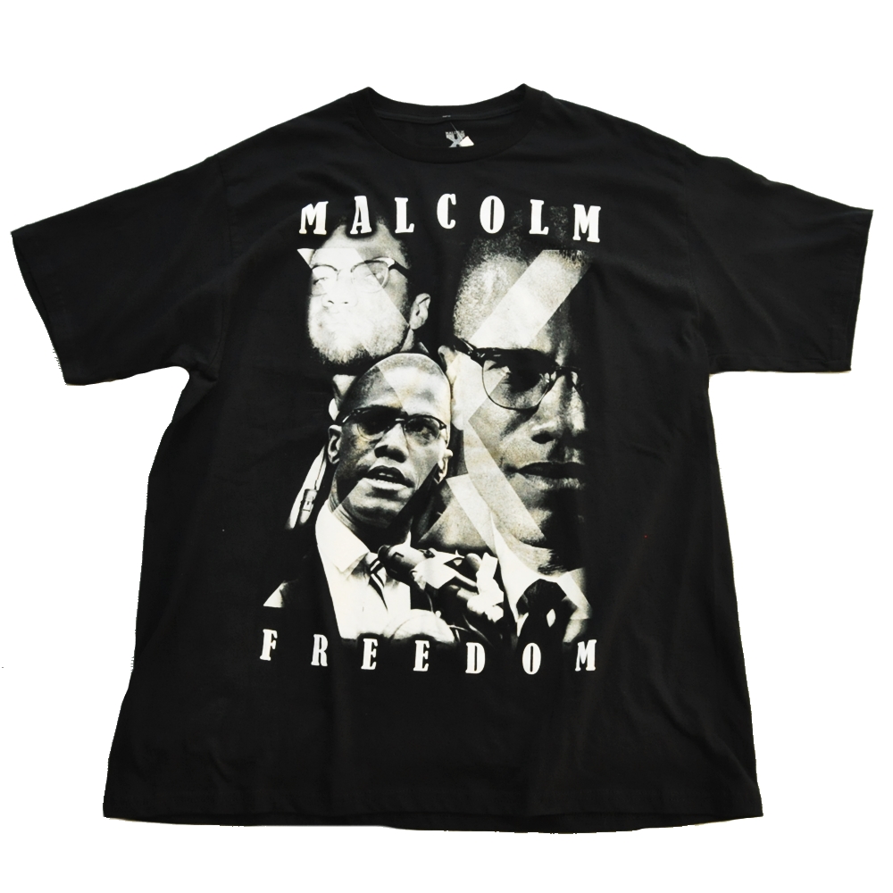 NO BRAND / MALCOM X PHOTOGRAPH FREEDOM T-SHIRT BLACK BIG SIZE