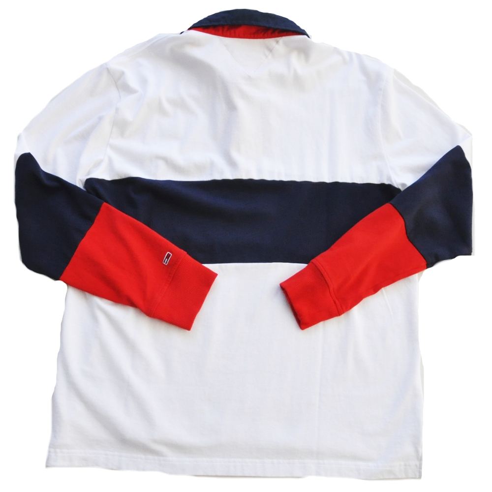 TOMMY JEANS / トミージーンズ TOMMY JEANS LOGO BORDER RUGBY SHIRT BIG SIZE-2
