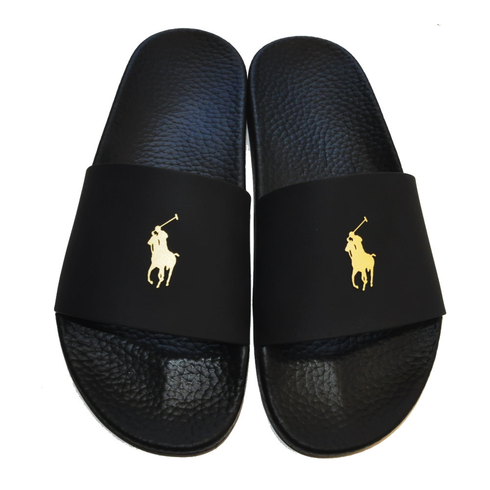 POLO RALPH LAUREN / ポロラルローレン PONY LOGO METAL FITTINGS SANDALS BLACK