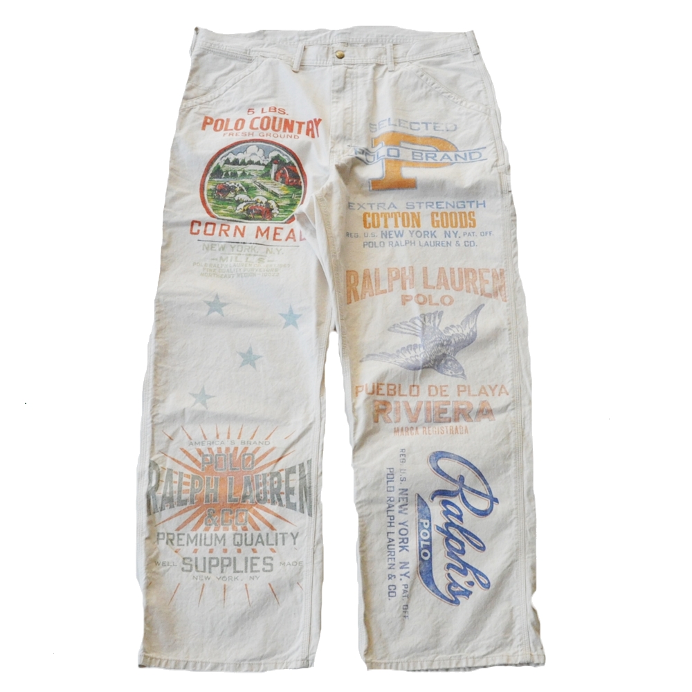 POLO RALPH LAUREN / ポロラルローレン POLO COUNTRY VINTAGE GRAPHIC STRAIGHT-LEG PAINTER PANTS