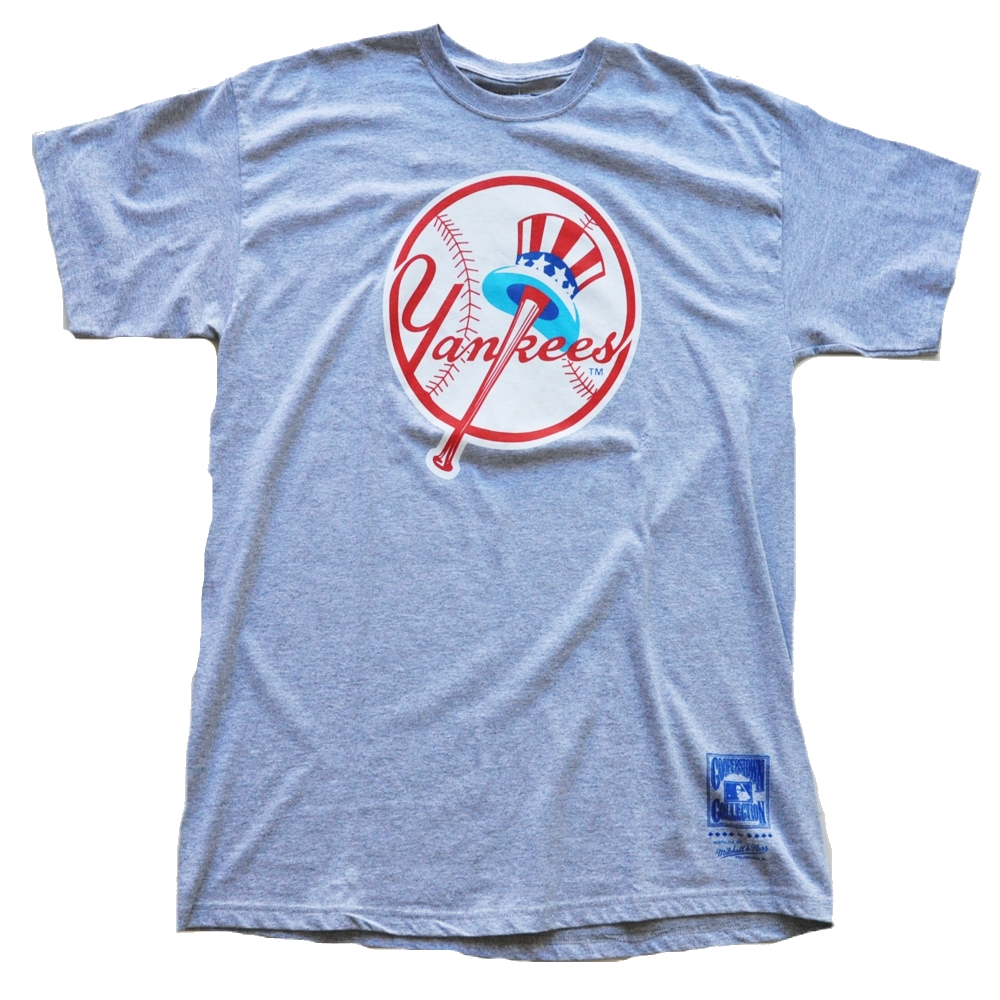 MITCHELL&NESS / ミッチェルアンドネス MLB NEW YORK YANKEES BASEBALL BIG LOGO T-SHIRT GRAY XL