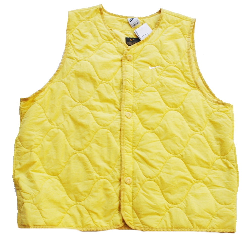 NIKE / ナイキ NIKE WOVEN INSULATED MILITARY LIGHT QUILTED VEST YELLOW OVER SIZE FIT