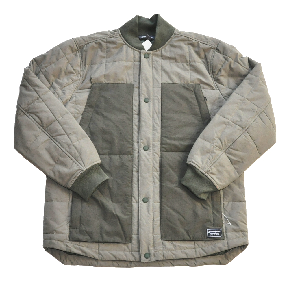 EDDIE BAUER / エディー・バウアー 4 POKET MILITARY LIGHT QUILTED JACKET OLIVE GREEN BIG SIZE