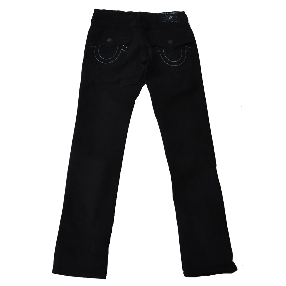 TRUE RELIGION / トゥルー レリジョン RELAXED SKINNY BLACK DENIM PANTS W31