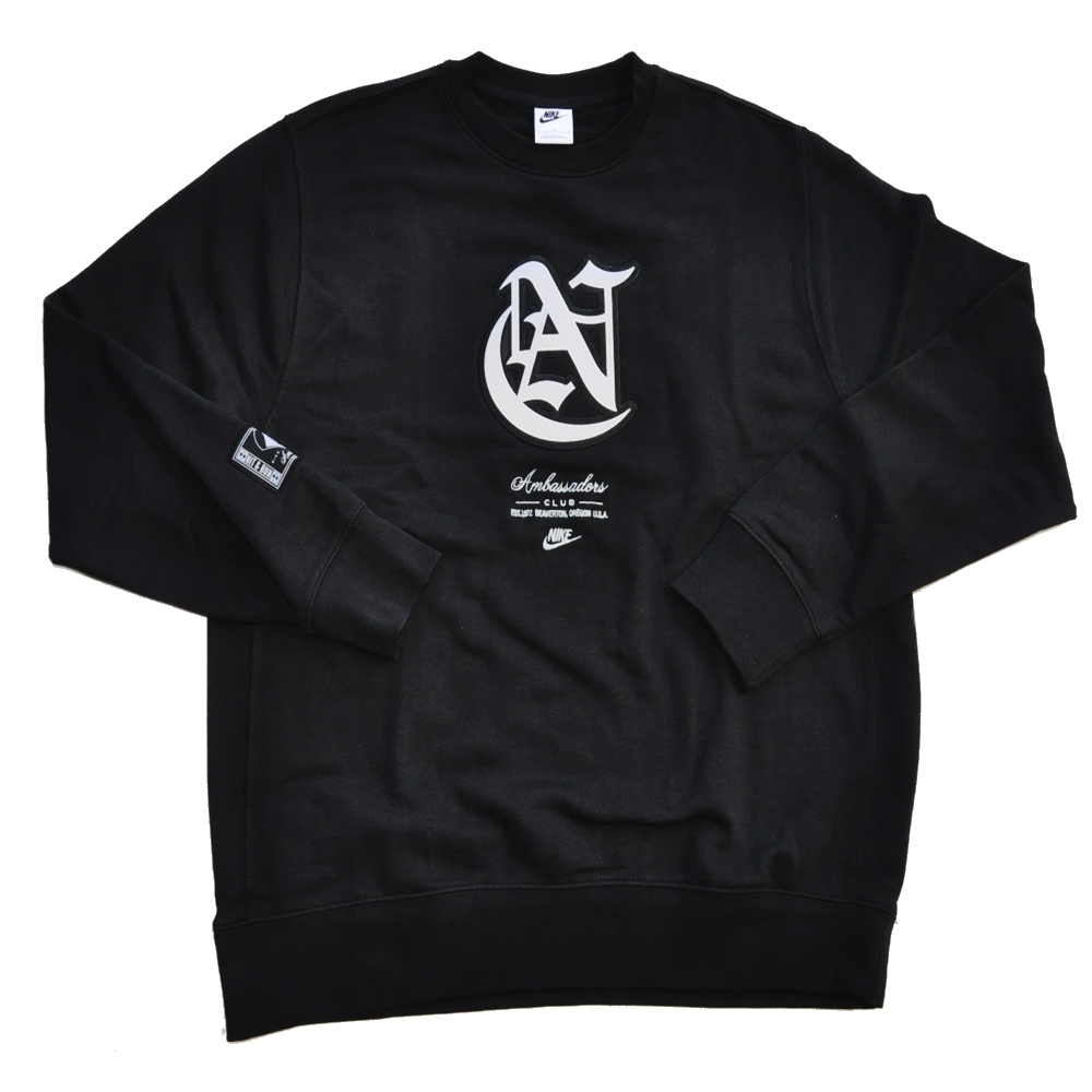 NIKE / ナイキ  AMBASSADORS CLUB LOGO CREW NECK SWEAT BLACK