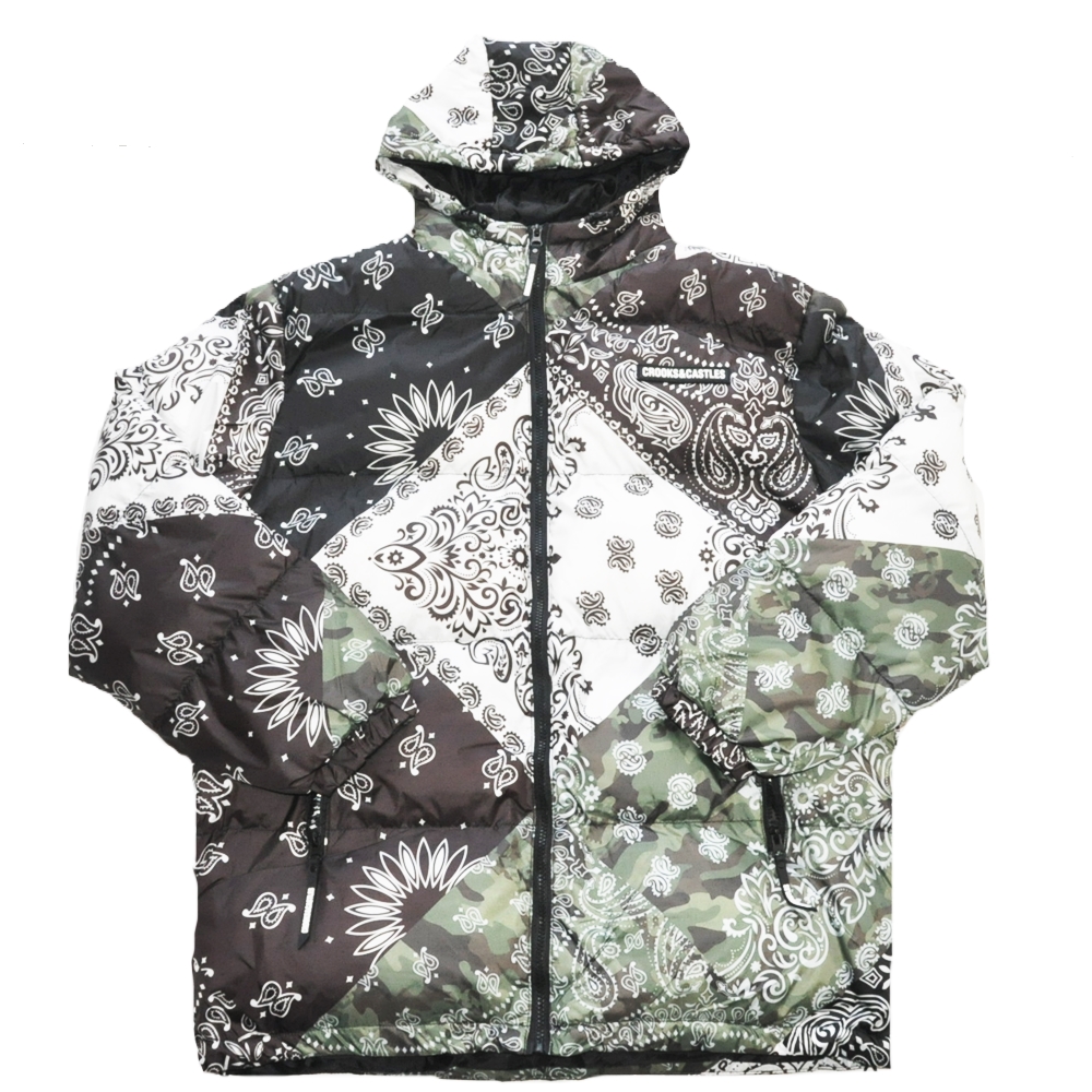 CROOKS＆CASTLES / クルックスアンドキャッスル   PAISLEY PATTERN PADDED JACKET XL