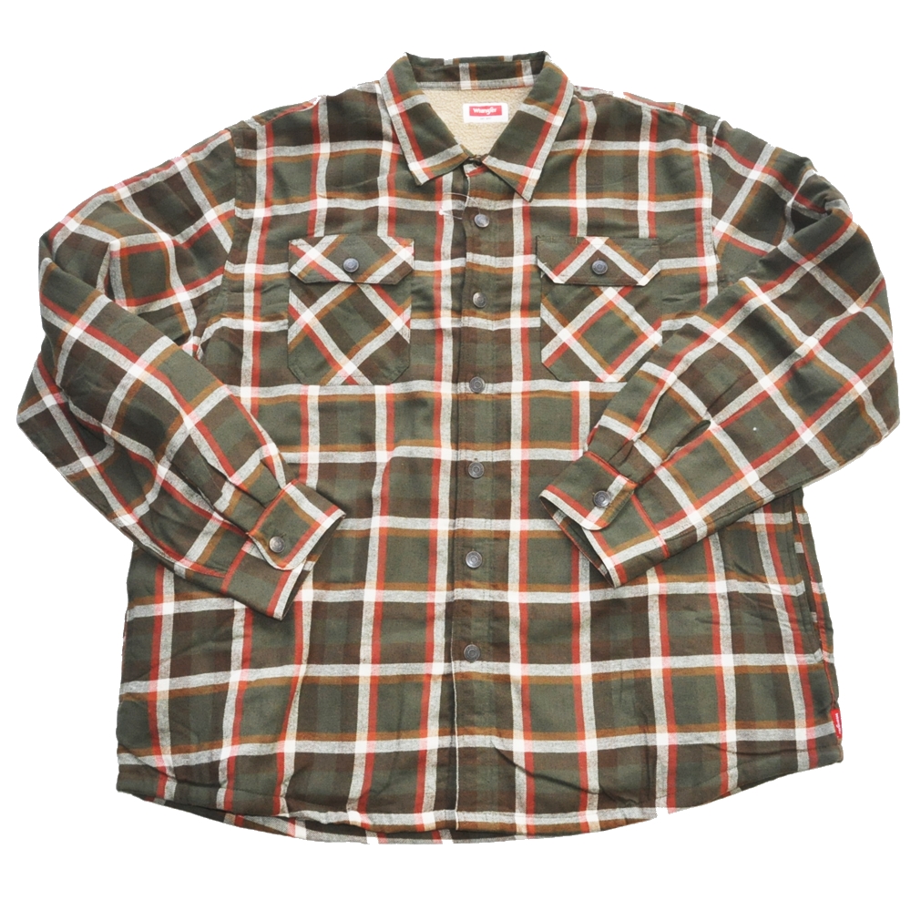 WRANGLER / ラングラー TARTAN CHECKED FLEECE LONG SLEEVE BUTTON SHIRTS XXL