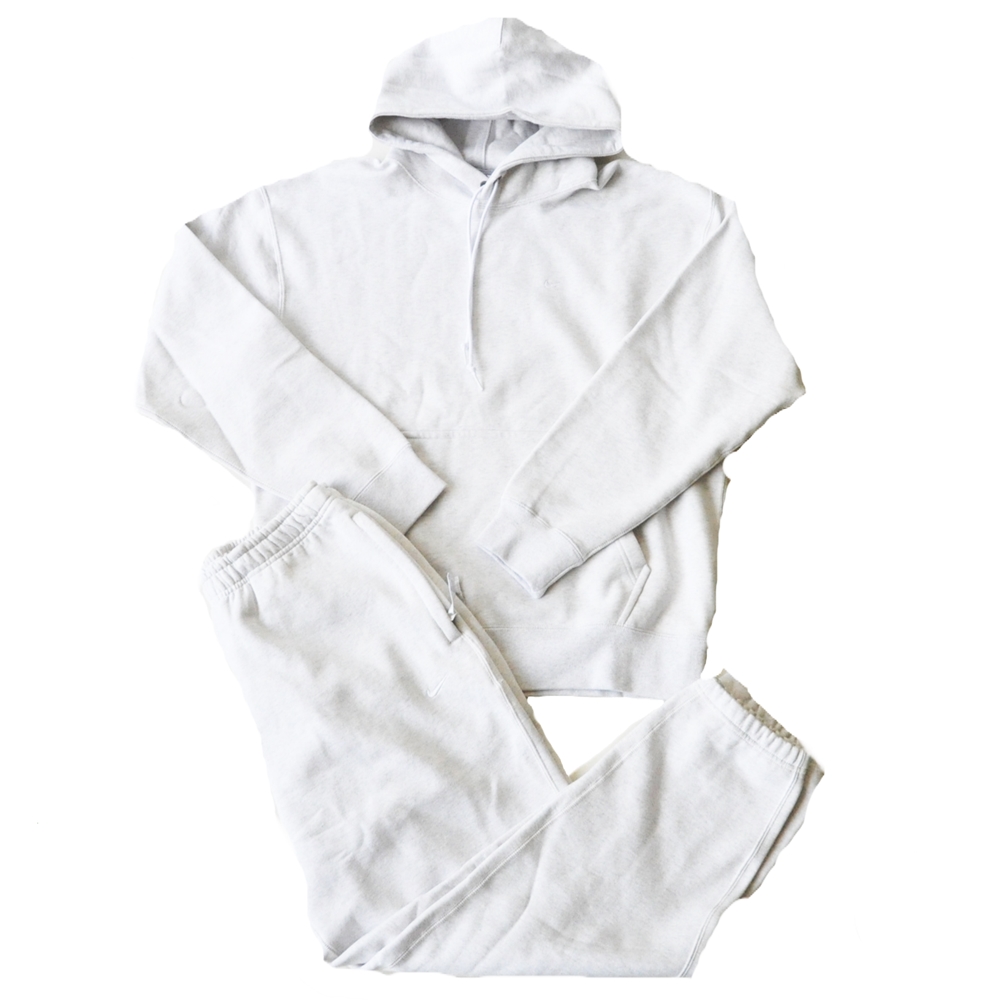 NIKE / ナイキ SWOOSH LOGO PULLOVER SWEAT HOODIE & PANTS SET UP WHITE M～XXL