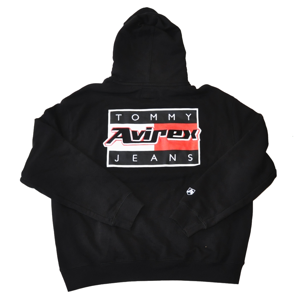 TOMMY JEANS / トミージーンズ TOMMY JEANS × AVIREX LIMITED EDITION PULLOVER SWEAT HOODIE BLACK