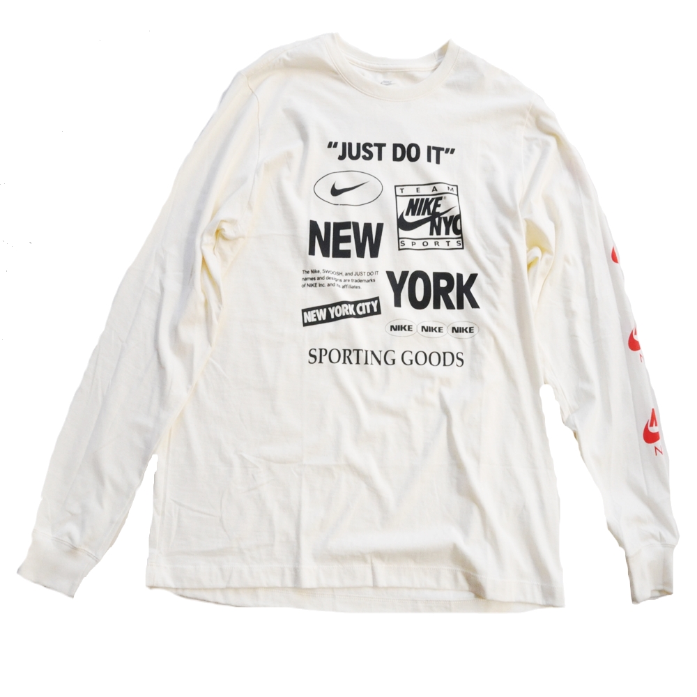 NIKE / ナイキ NEW YORK CITY SPOTING GOODS LONG SLEEVE T-SHIRT WHITE BIG SIZE