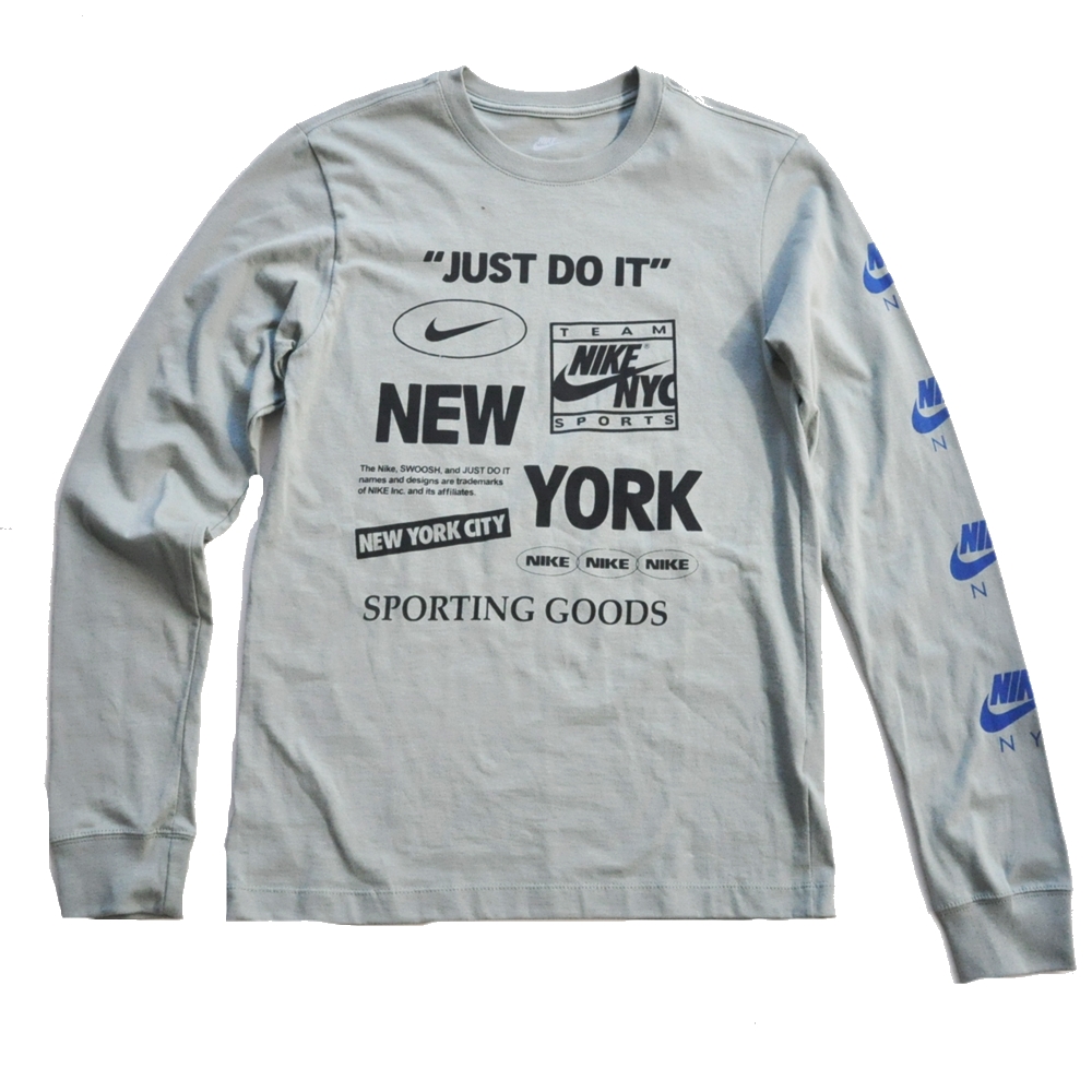 NIKE / ナイキ NEW YORK CITY SPOTING GOODS LONG SLEEVE T-SHIRT GRAY XS