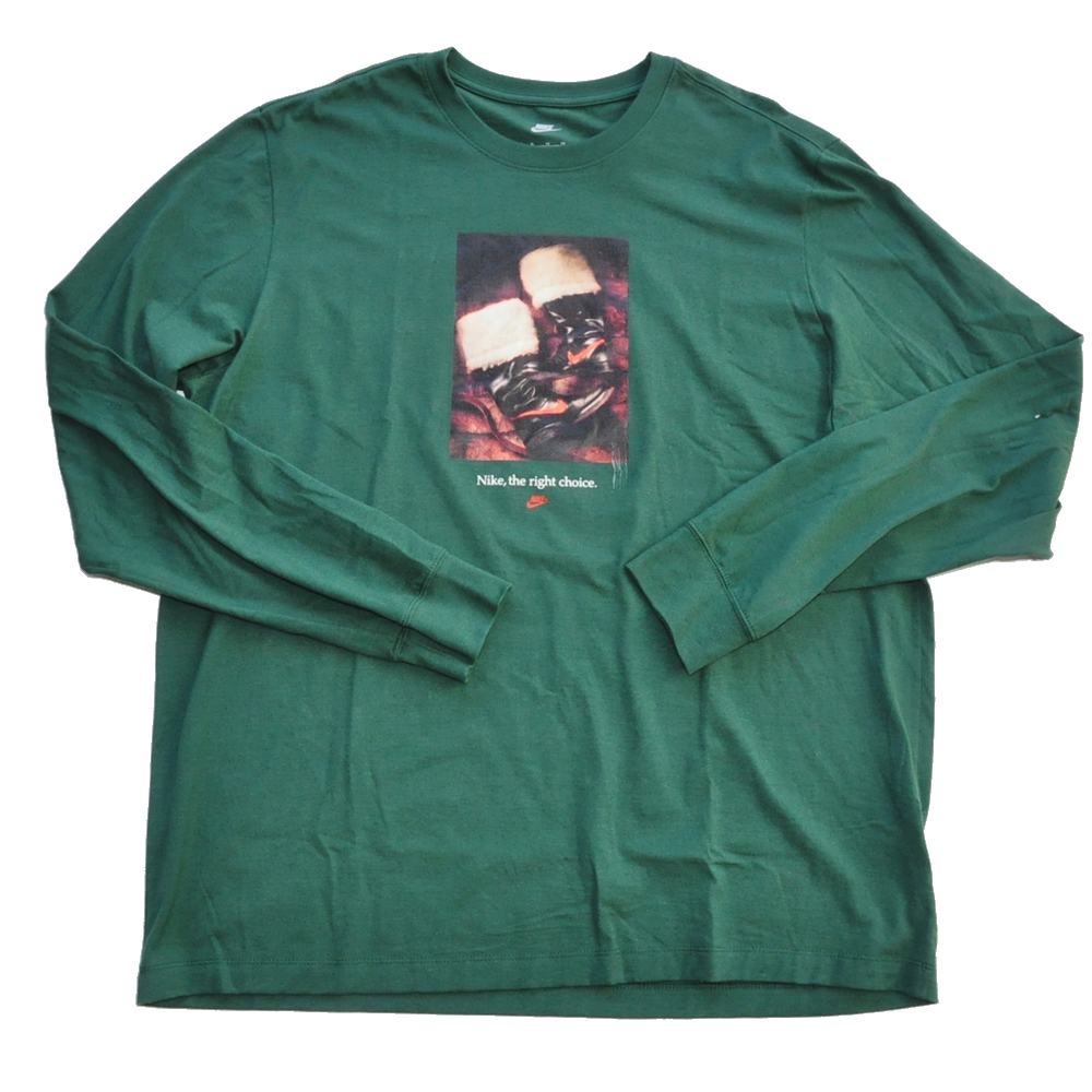 NIKE NIKE THE RIGHT CHOICE LONG SLEEVE T SHIRT GREEN XL TUNNEL STORE