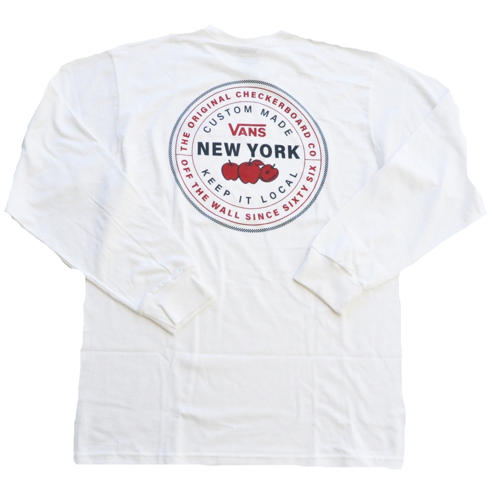 VANS / バンズ CUSTOM MADE NEW YORK KEEP IT LOCAL APPLE LONG SLEEVE T-SHIRT WHITE