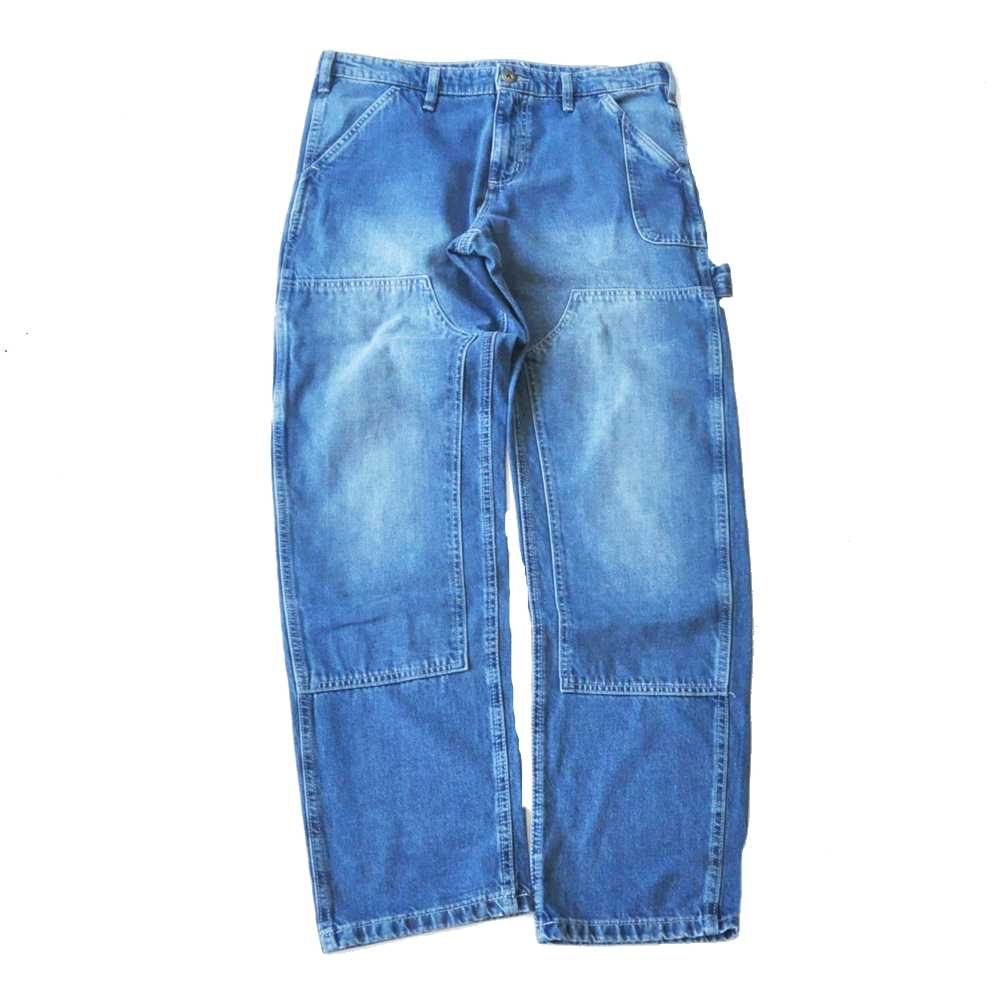 SUN + STONE / サンストーン DOUBLE KNEE WASHED BLUE PAINTER DENIM PANTS