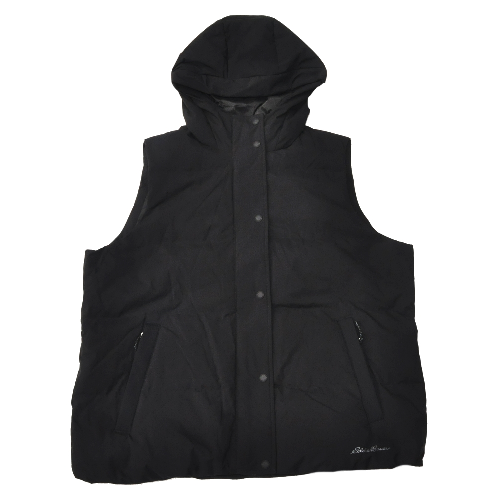 EDDIE BAUER / エディー・バウアー 550 FILL HOODIE DOWN VEST BLACK
