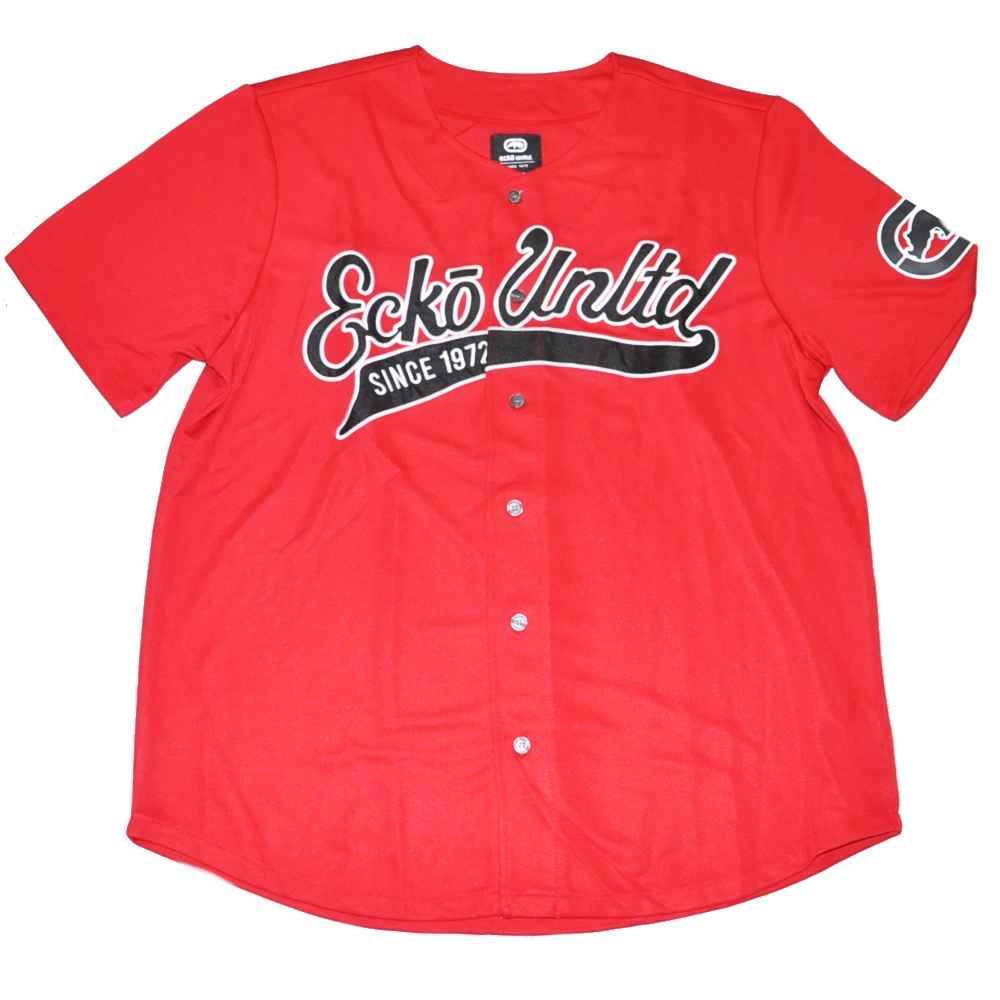 ECKO UNLTD / エコーアンリミテッド SPRICT LOGO BASEBALL GAME SHIRTS RED 2XL ,4XL