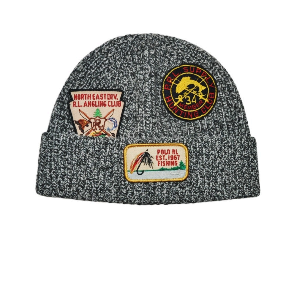 POLO RALPH LAUREN / ポロラルローレン FISHING LOGO PATCH BEANIE CAP GRAY