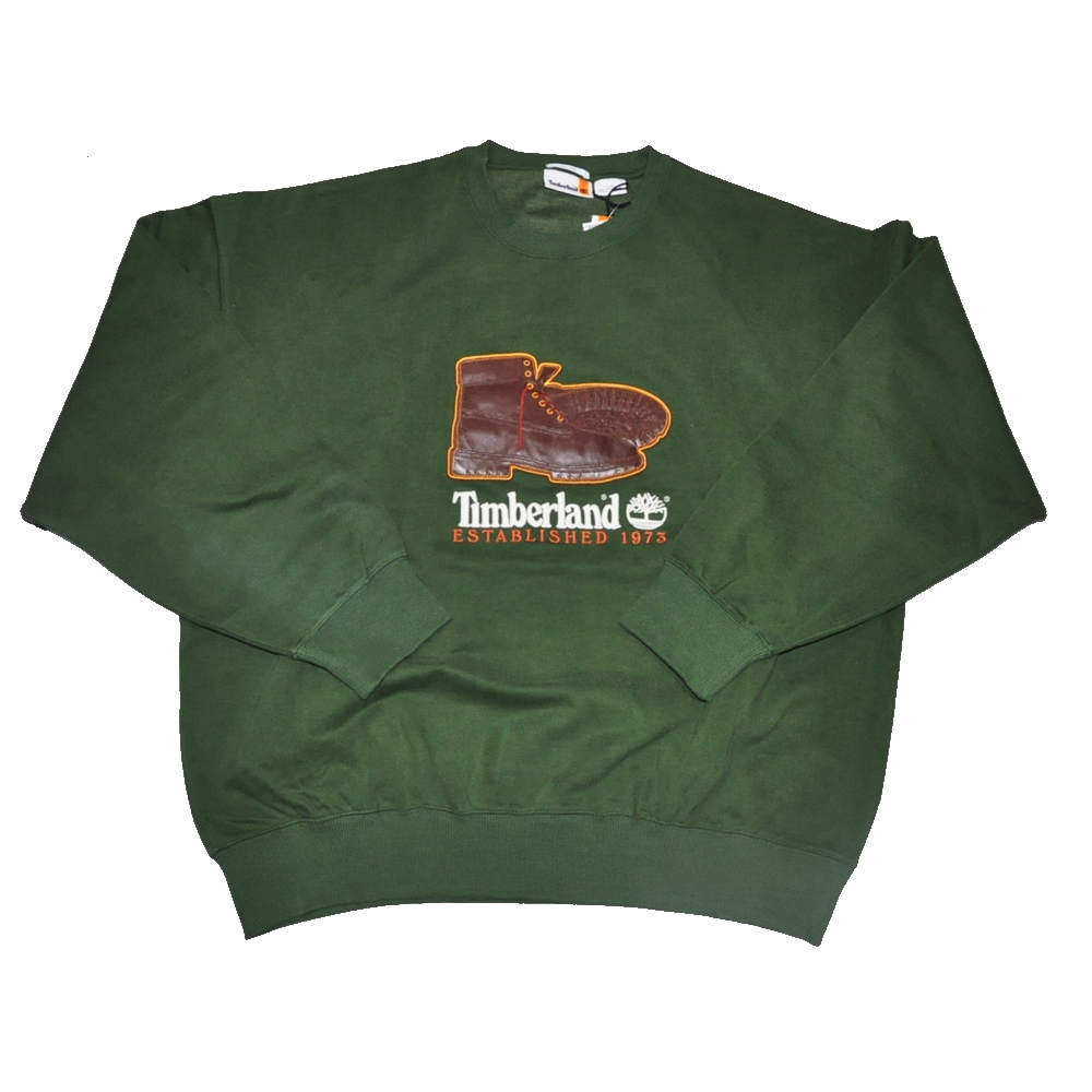TIMBERLAND / ティンバーランド NEW BOX FIT BADGE CREW NECK SWEAT GREEN L～XXL