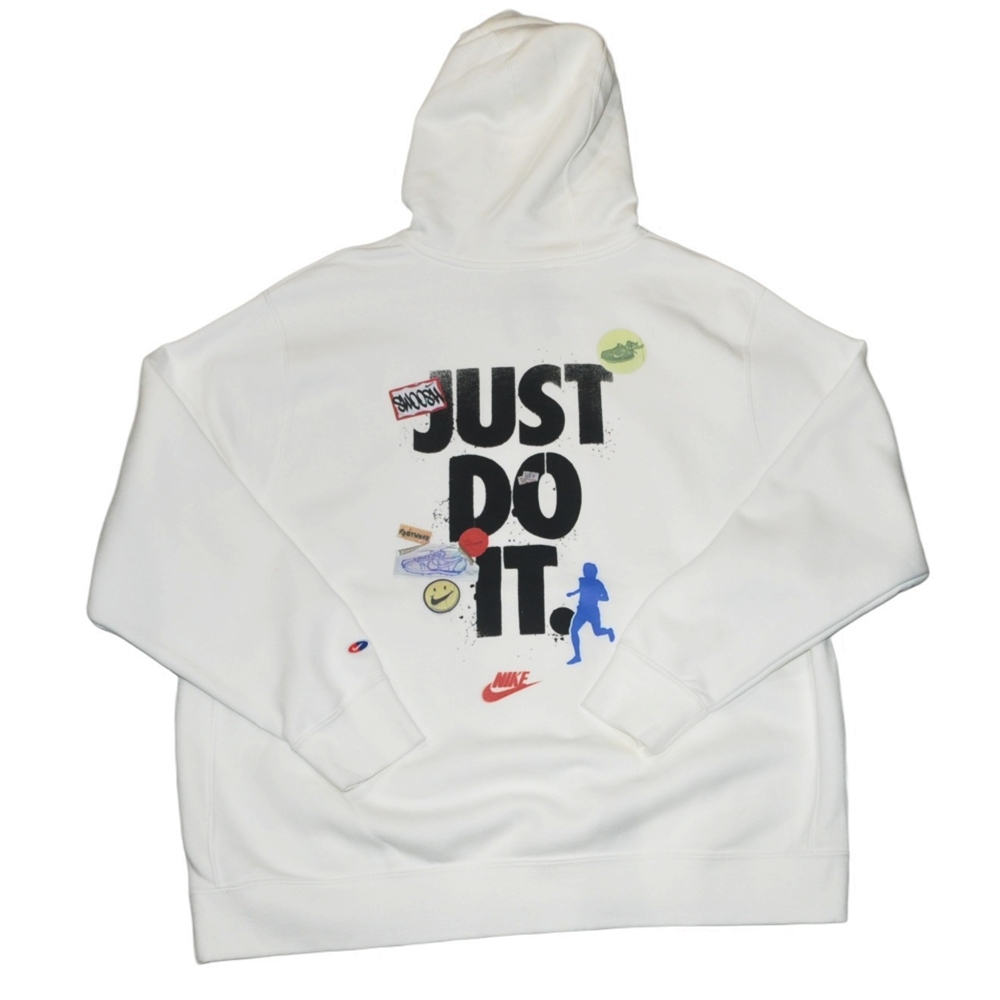 NIKE / ナイキ POST NO BILLS HOO PULL OVER SWEAT HOODIE WHITE XXL
