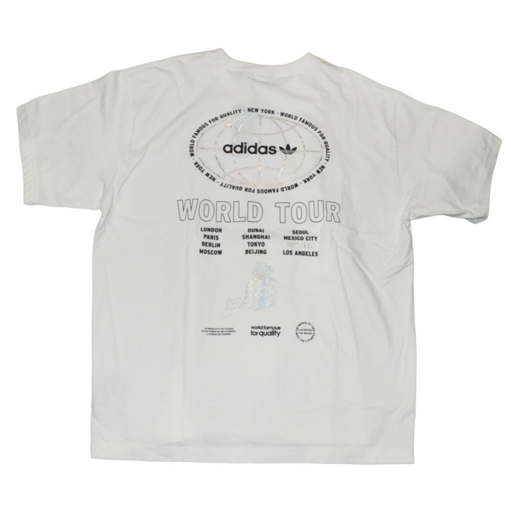 ADIDAS / アディダス NEW YORK WORLD TOUR T-SHIRT WHITE NYC LIMITED BIG SIZE