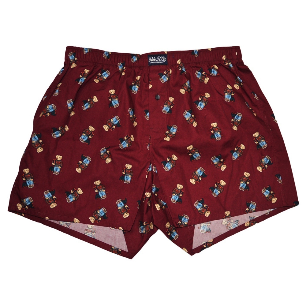 POLO RALPH LAUREN / ポロラルフローレン HOLIDAY POLO BEAR MONOGRAM TRUNKS BURGUNDY XL | ストリートスタイルのセレクトストア | TUNNEL STORE - トンネルストア