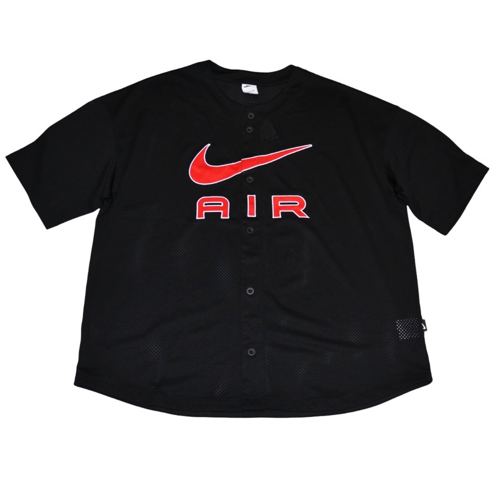 NIKE / ナイキ SWOOSH LOGO MESH BASEBALL GAME SHIRT BLACK L | ストリートスタイルのセレクトストア | TUNNEL STORE - トンネルストア