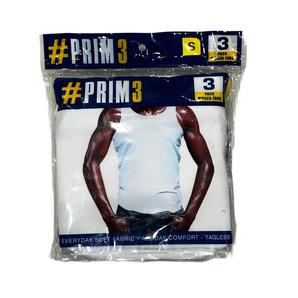PRIM 3 / MEN’S RIBBED TANK 3 PACK