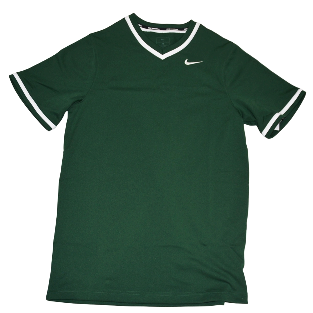 NIKE / ナイキ ONE SWOOSH LOGO V NECK BASEBALL GAME SHIRT GREEN M