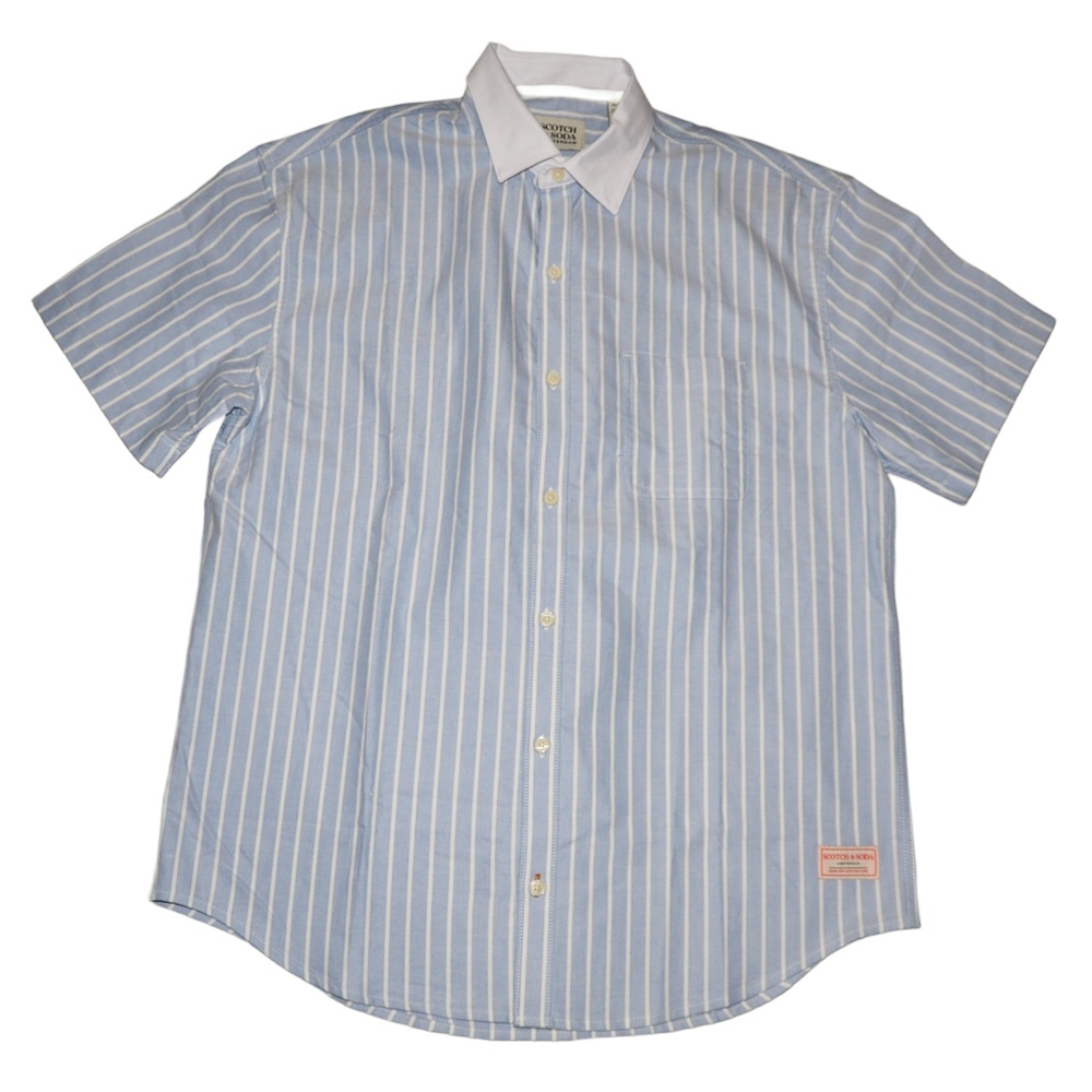 SCOTCH & SODA / スコッチ&ソーダ BOXY PINPOINT STRIPE SHORT SLEEVE SHIRT