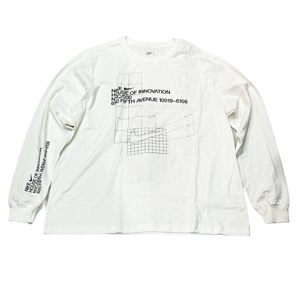 NIKE / ナイキ HOUSE OF INNOVATION LONG SLEEVE T-SHIRT WHITE NYC LIMITED L,XL