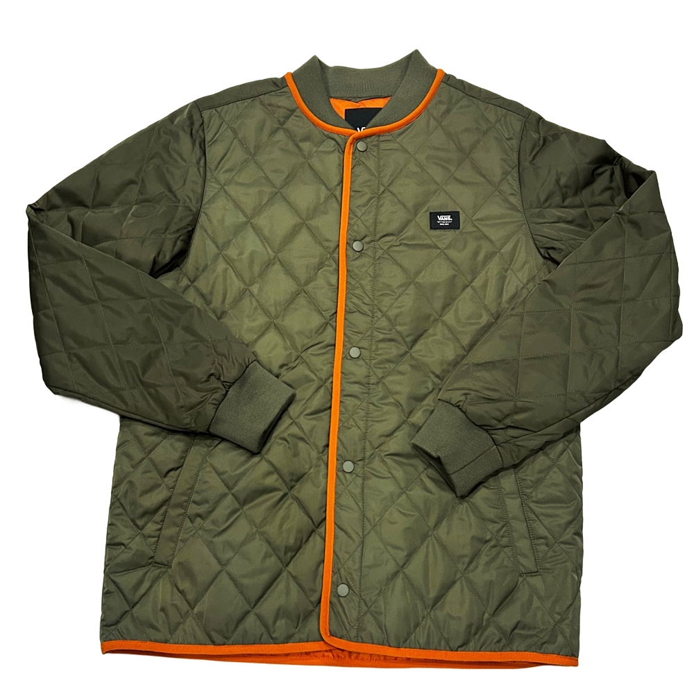 VANS / バンズ ONE POINT NO COLLAR QUILITING JACKET OLIVE S