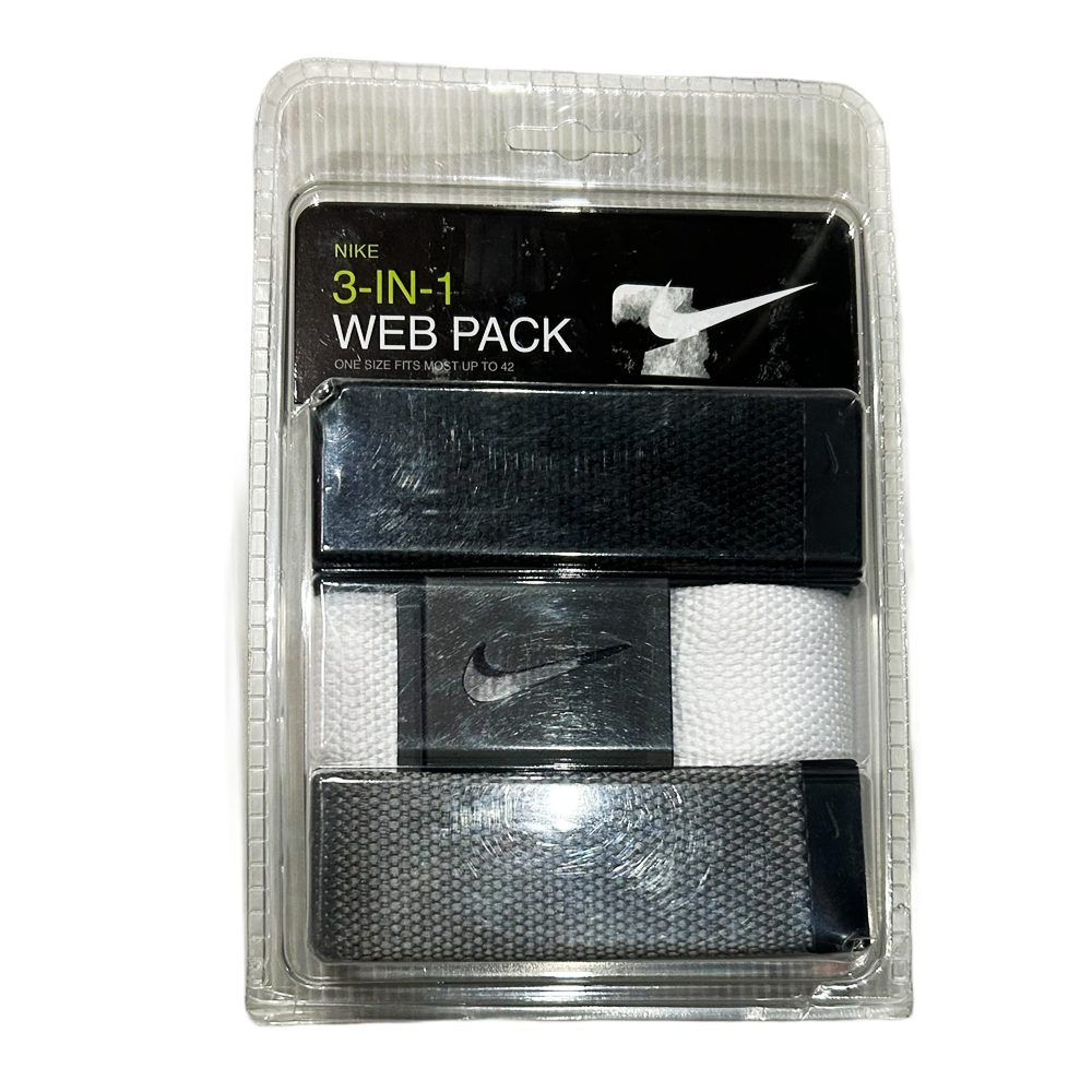 NIKE / ナイキ 3-IN-1 WEB PACK BELT US MODEL BLACK/WHITE/GRAY