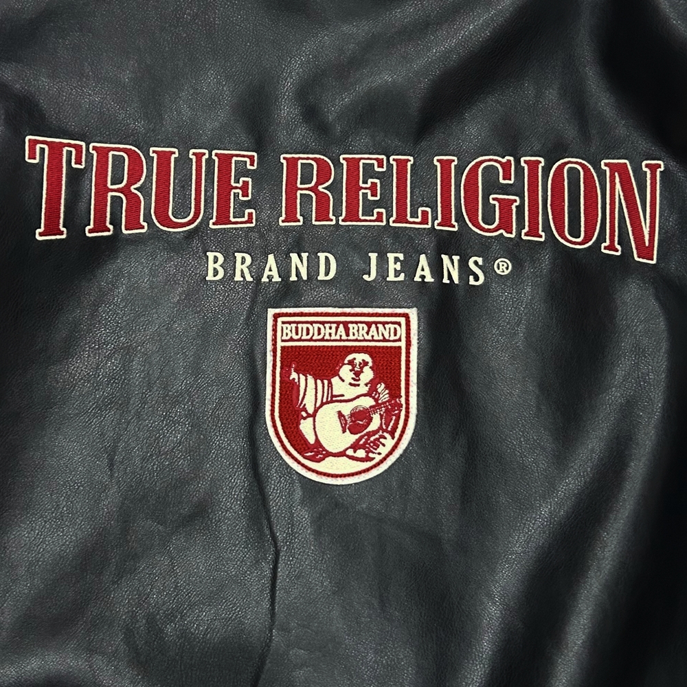 TRUE RELIGION / トゥルー レリジョン PU PATCH LOGO JACKET BLACK×WHITE-5