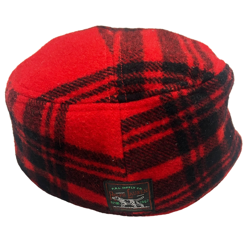POLO RALPH LAUREN / ポロ ラルフローレン CHECKERED WOOL HUNTING CAP RED×BLACK-3