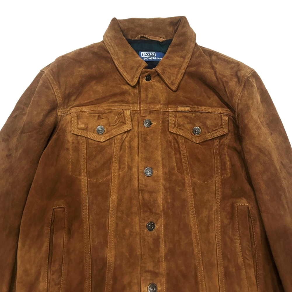 POLO RALPH LAUREN / ポロラルローレン GOAT LEATHER TRUCKER JACKET CAMEL M-4