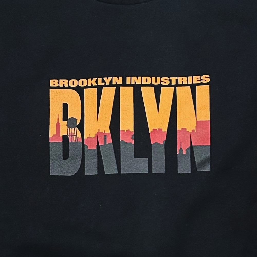 BROOKLYN INDUSTRIES / ブルックリンインダストリーズ BKLYN LOGO CREW NECK SWEAT BLACK XL-3