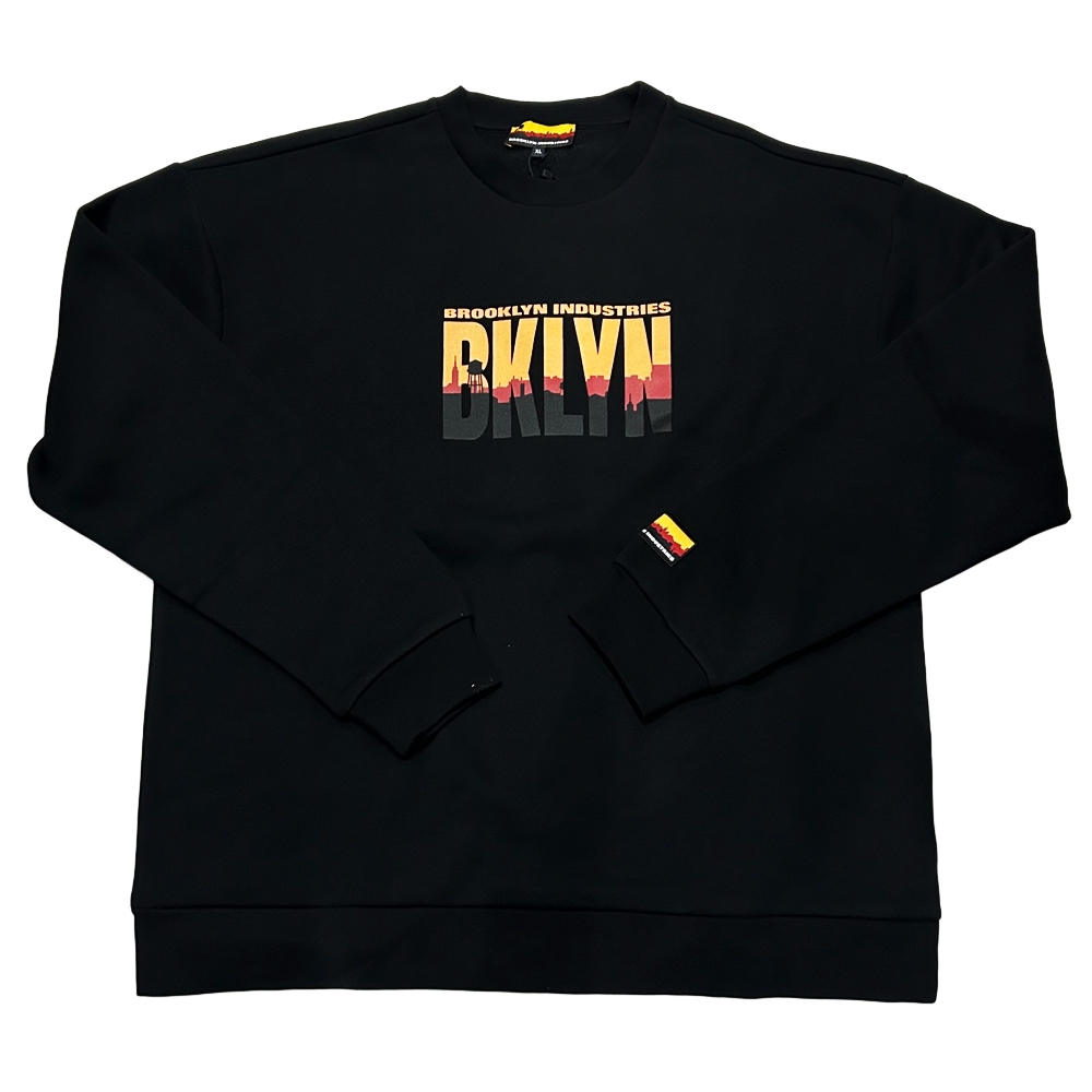 BROOKLYN INDUSTRIES / ブルックリンインダストリーズ BKLYN LOGO CREW NECK SWEAT BLACK XL