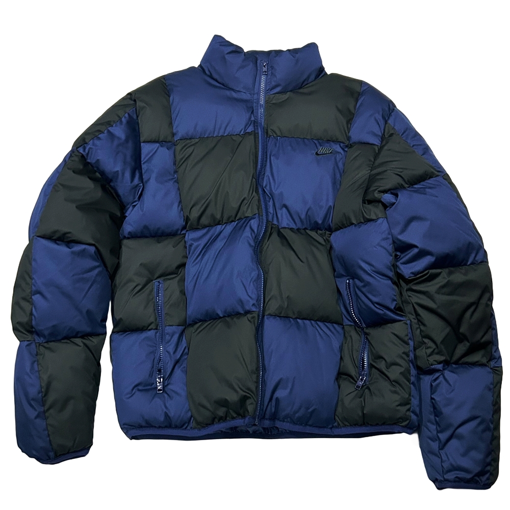 NIKE / ナイキ BLOCK CHECK THERMA FIT PUFFER DOWN JACKET MIDNIGHT NAVY×BLACK M