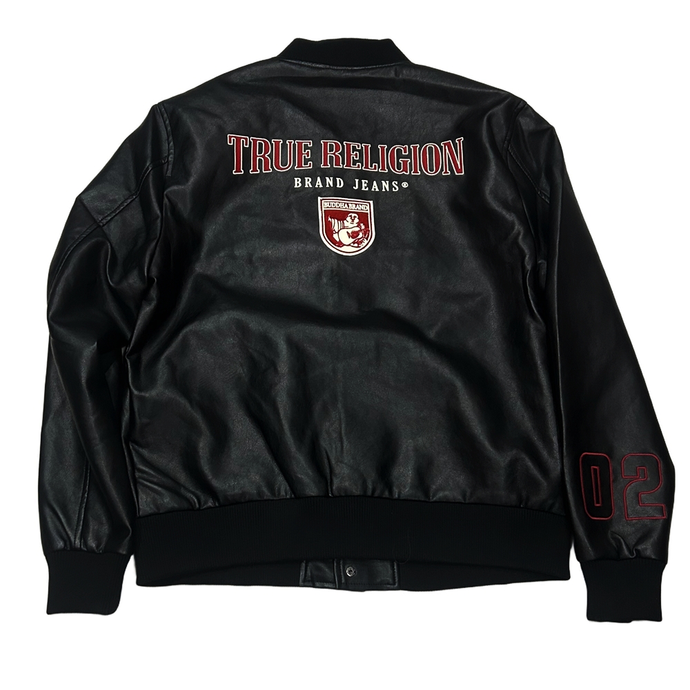 TRUE RELIGION / トゥルー レリジョン PU PATCH LOGO JACKET BLACK M-2