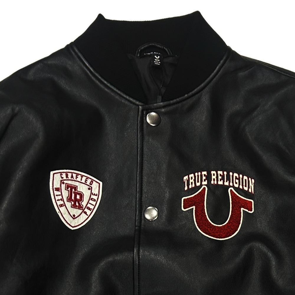 TRUE RELIGION / トゥルー レリジョン PU PATCH LOGO JACKET BLACK M-6