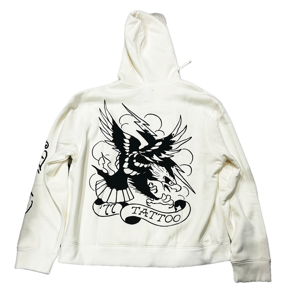 ED HARDY / エドハーディー DEATH BEFORE DISHONOR SWEAT HOODIE WHITE XL-2