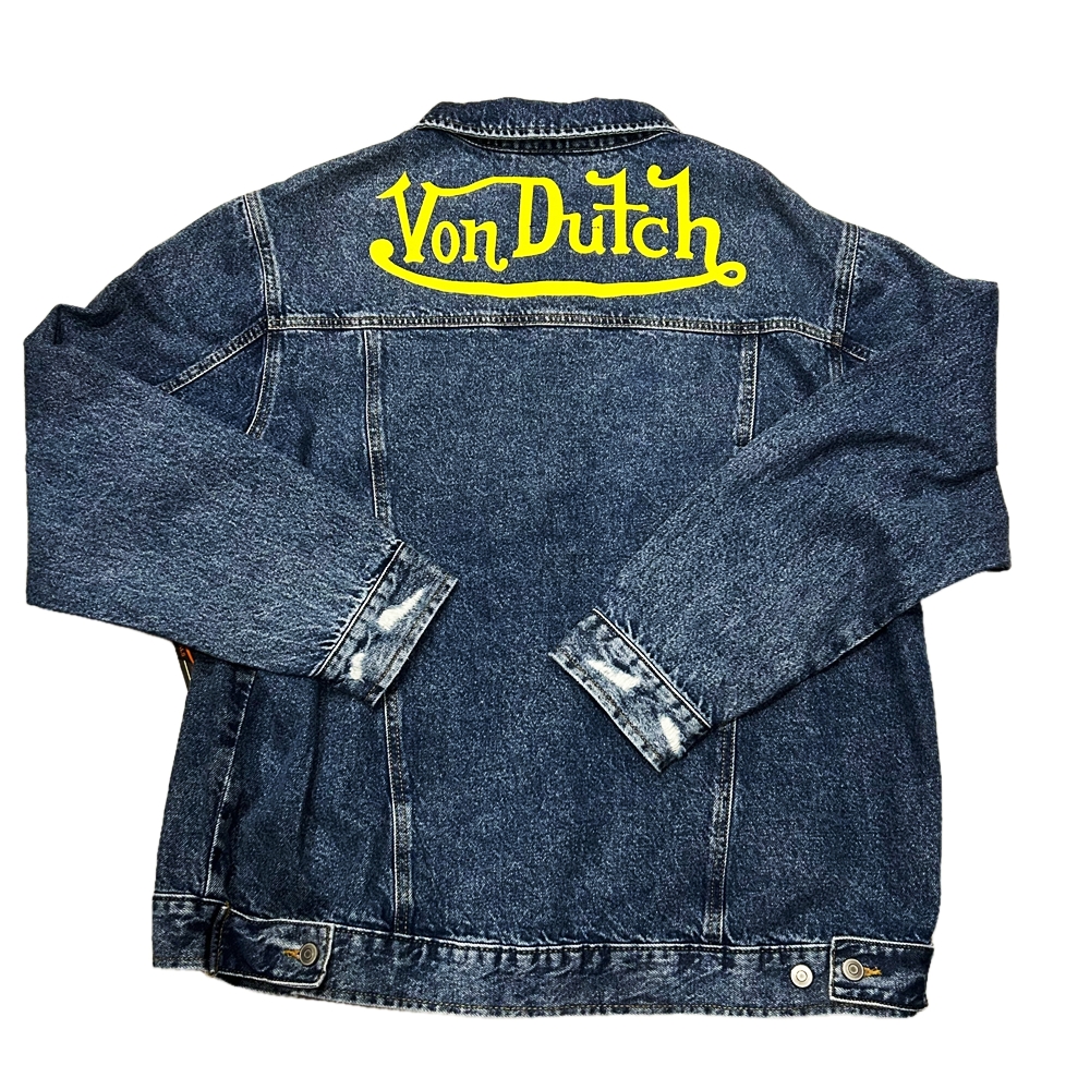 VON DUTCH / ヴォン・ダッチ PATCH CRUSH DENIM JACKET XL-2