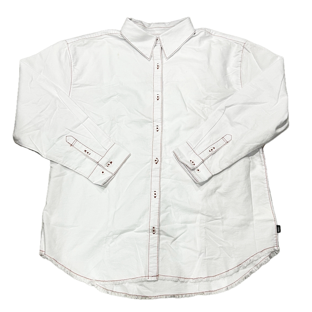VANS / バンズ TEMPT ME WITH A GOOD TIME OXFORD LONG SLEEVE SHIRT WHITE M