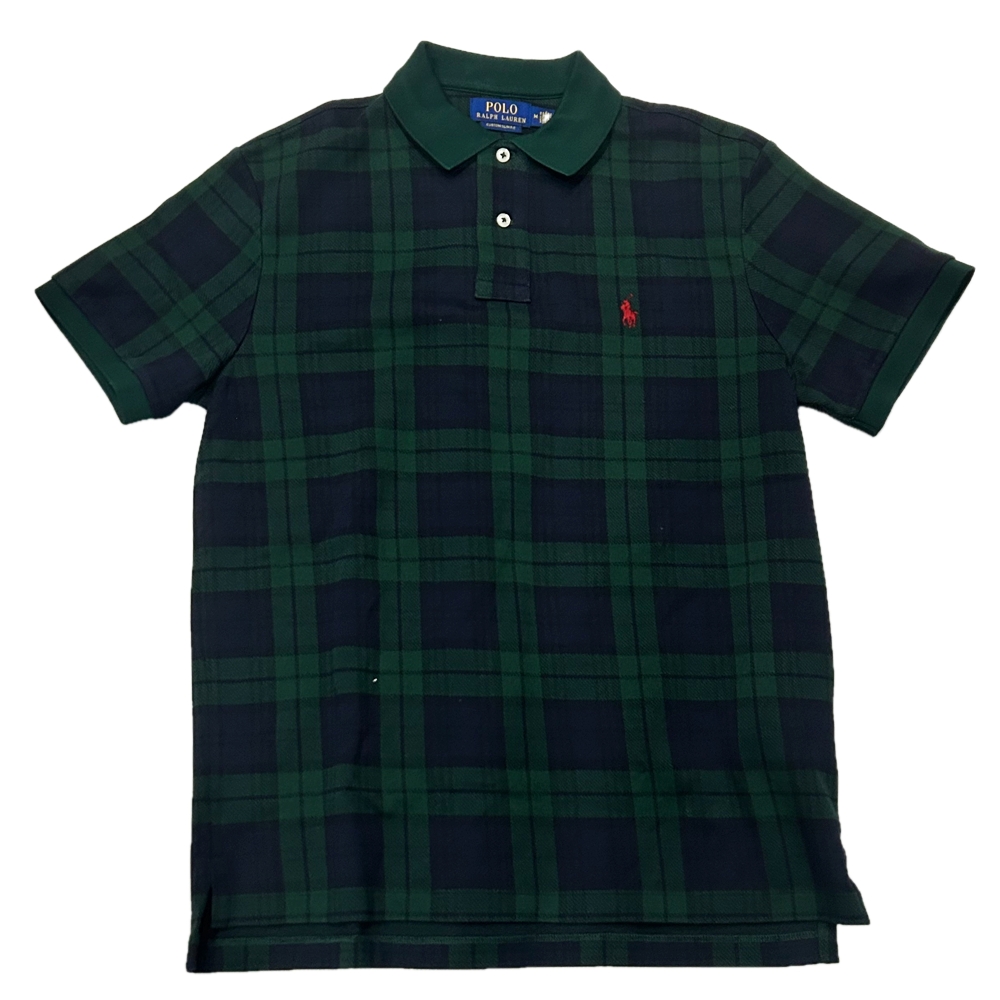 POLO RALPH LAUREN / ポロラルローレン ONE POINT PONY BLACK WATCH POLO SHIRT M