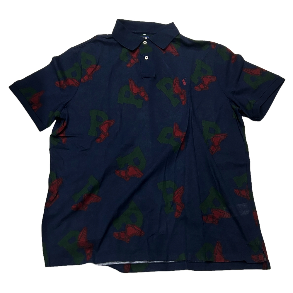 POLO RALPH LAUREN / ポロラルローレン ONE POINT PONY P WING FOOT MONOGRAM POLO SHIRT BIG SIZE