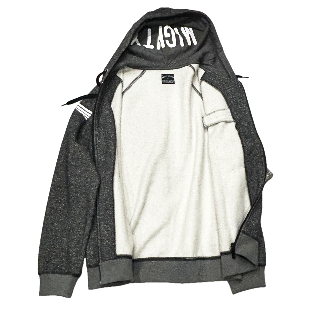 MIGHTY HEALTHY / マイティヘルシー FULL ZIP UP SWEAT HOODIE GRAY L-4