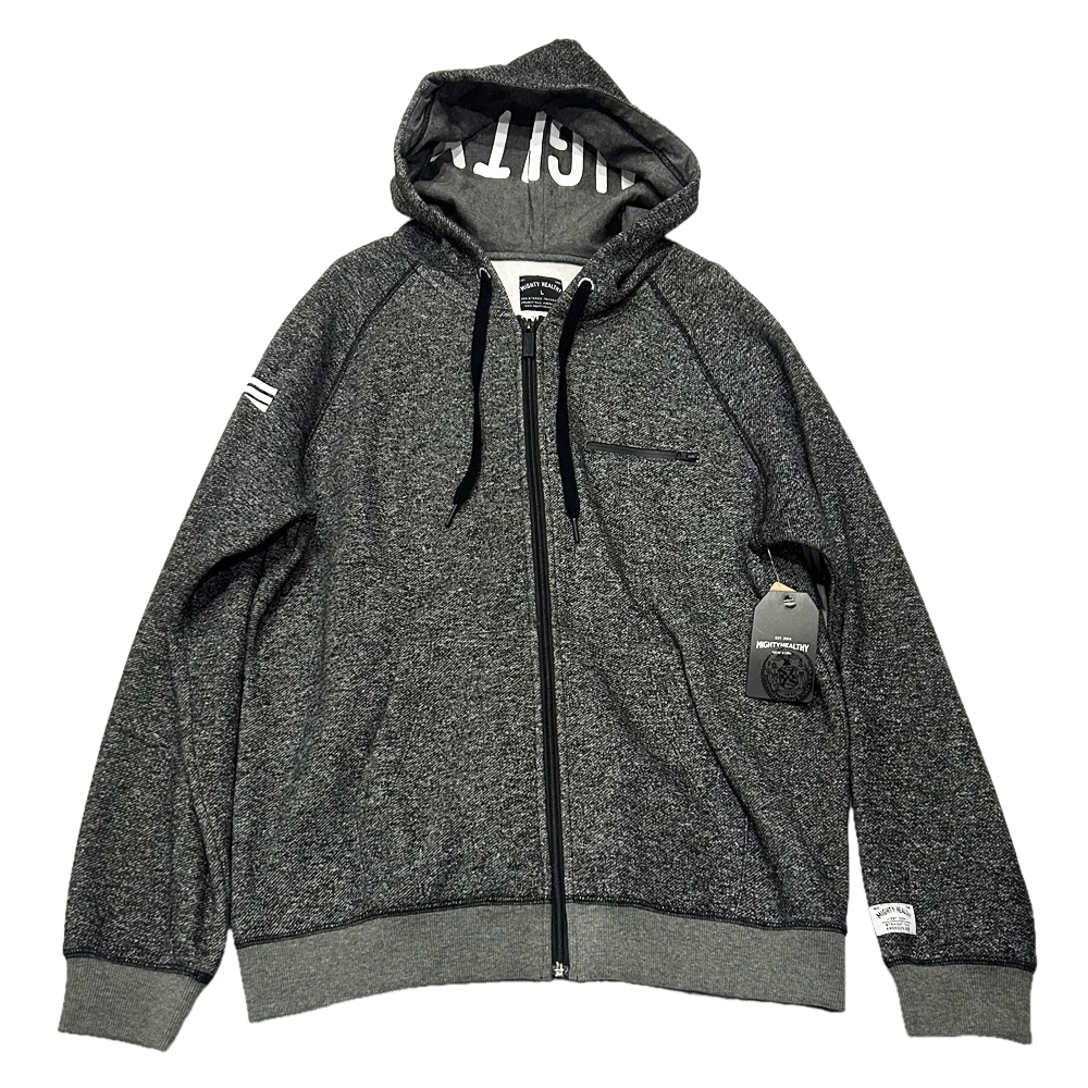 MIGHTY HEALTHY / マイティヘルシー FULL ZIP UP SWEAT HOODIE GRAY L