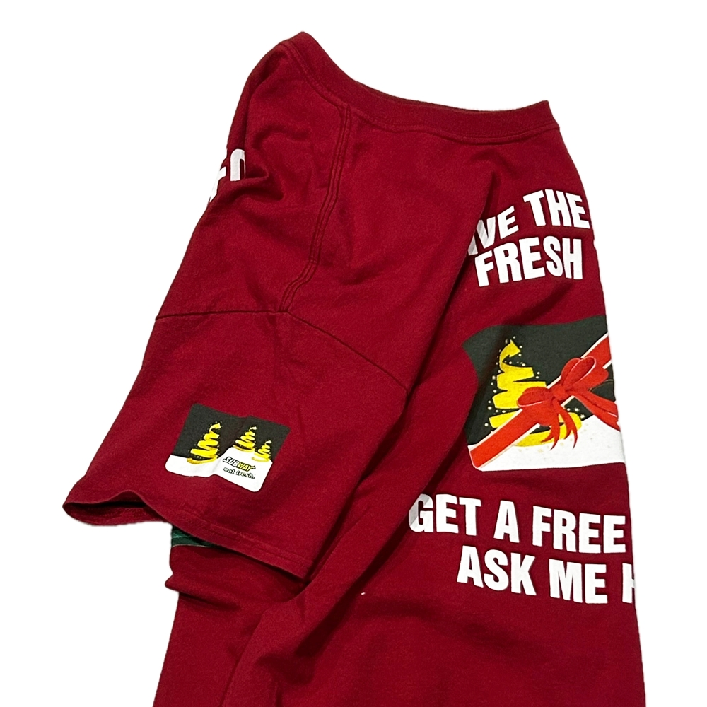 NO BRAND / SUB WAY VINTAGE T-SHIRT BURGUNDY XL-3